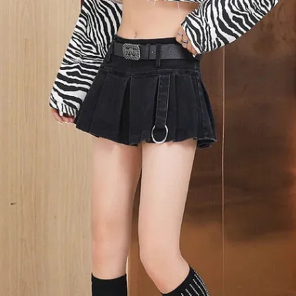 Women's Low Waist Punk Gothic Denim Mini Skirt