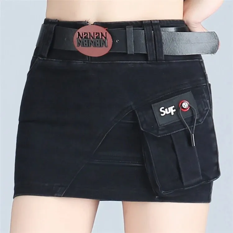 Women's Low Waist Punk Gothic Denim Mini Skirt