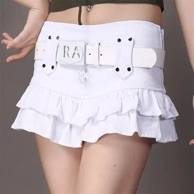 Women's Low Waist Punk Gothic Denim Mini Skirt