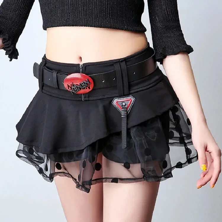 Women's Low Waist Punk Gothic Denim Mini Skirt