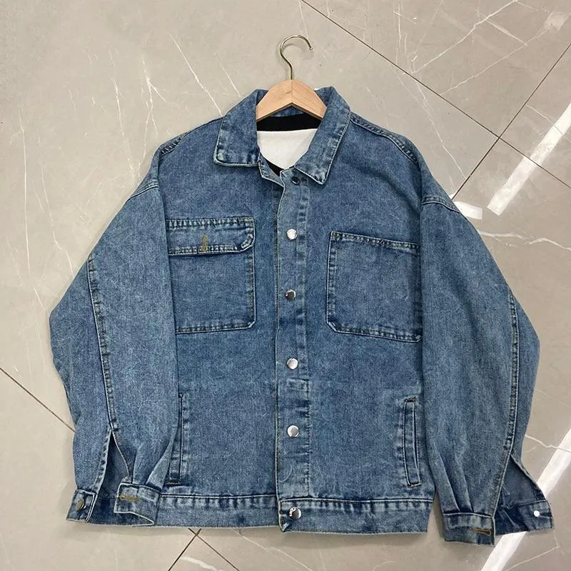 Women's Solid Casual Oversized Denim Jacket