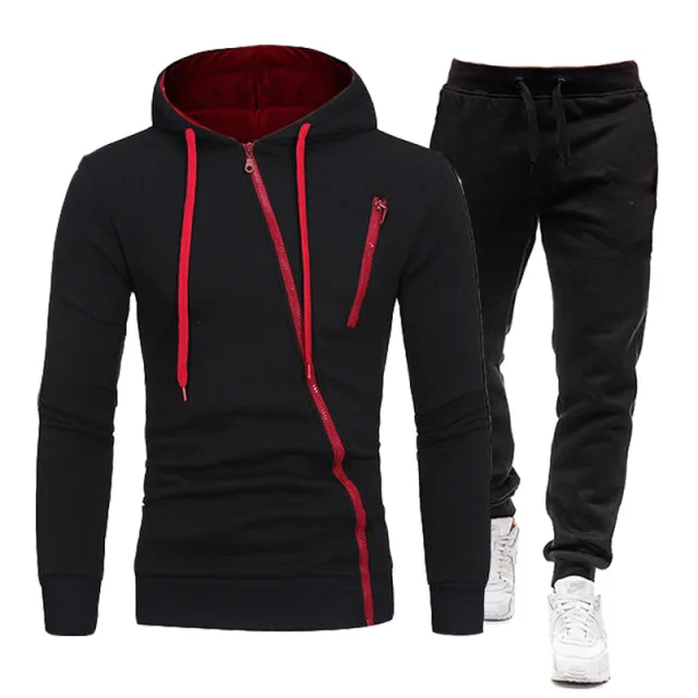 Xituodai Outdoor Tracksuit Set for Men with Zipper Jackets & Pants