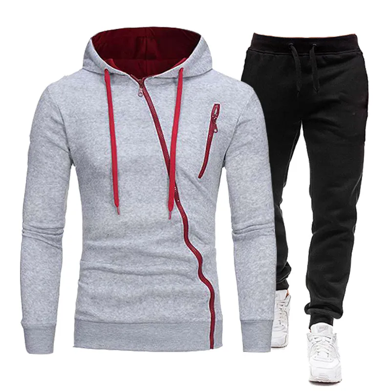 Xituodai Outdoor Tracksuit Set for Men with Zipper Jackets & Pants