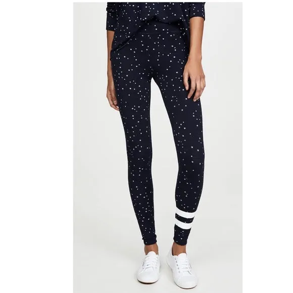 Striped Yoga Legging with Stars Details